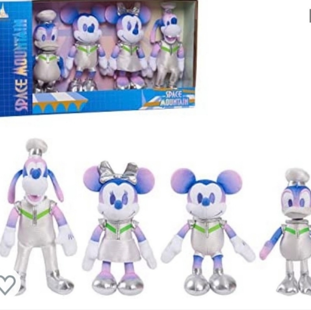 NWT DISNEY 50TH ANNIVERSARY CELEBRATION SPACE MOUNTAIN 4 PIECE PLUSH SET